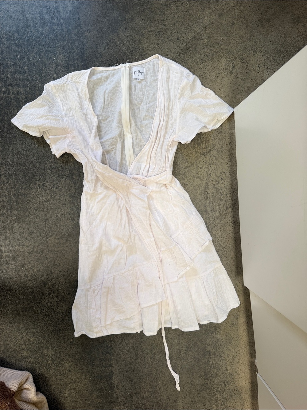 Princess Polly Cream Wrap Mini Dress
